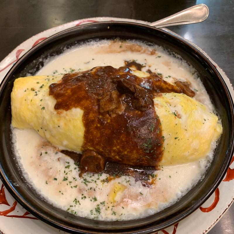 チーズインオムライスドリア　デミグラスソース(洋食 浅草軒)