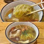 きのことロールキャベツのつけ麺(トマト麺使用)(らーめん 彩哲 ～isato～)