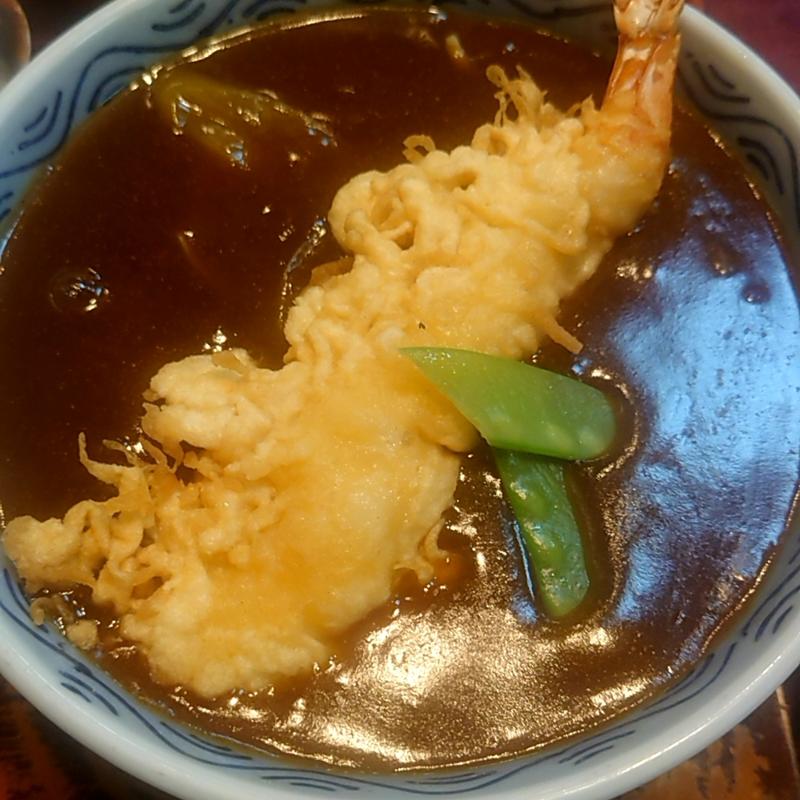 海老天カレーそば(日本橋長寿庵)