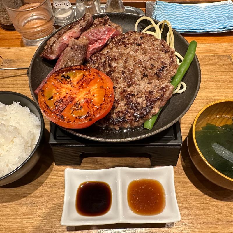 匠味ハンバーグ＆ステーキコンボ(グリル　デミ玉)