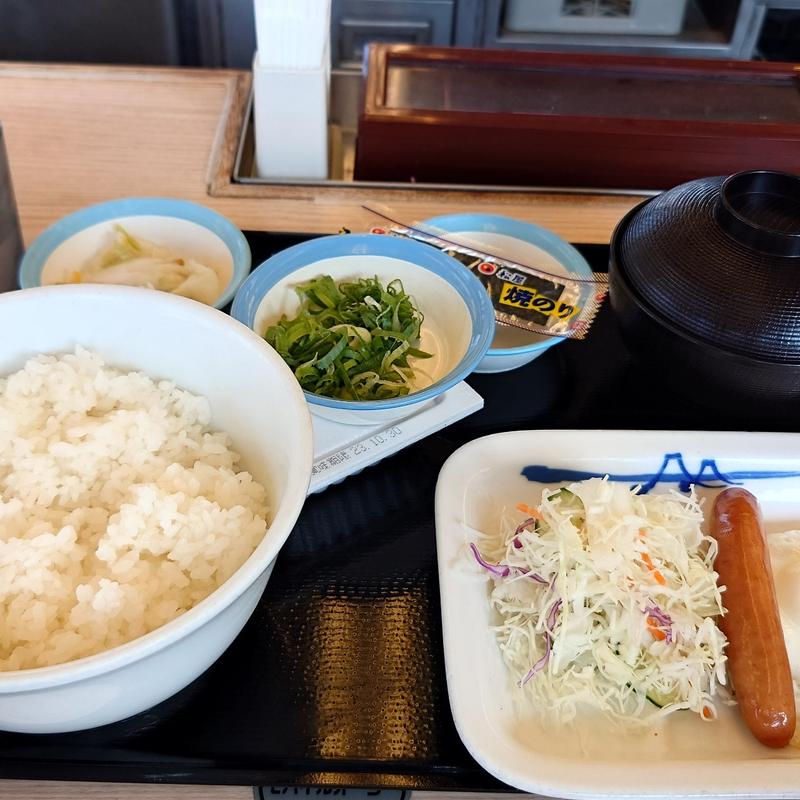朝定 ソーセージエッグ定食(松屋 城清水店 )