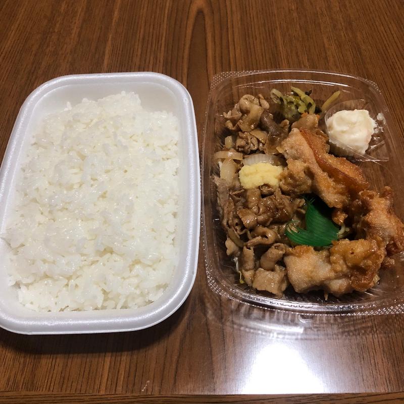 しょうが焼きから揚げ弁当【ライス大盛】(ほっともっと 足利八幡店)