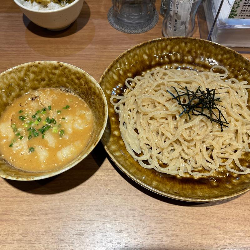 信州トリプル味噌鶏白湯つけSobaにシマチョウ 麺並盛り(鶏Soba Toraや)
