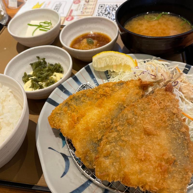 アジフライ定食(やよい軒 飯塚店)