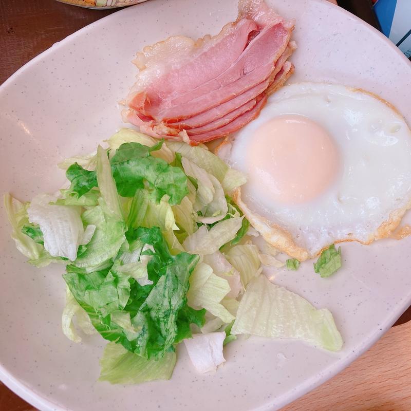 自社製ベーコンエッグ朝食(すき家 井ノ頭通り吉祥寺店)