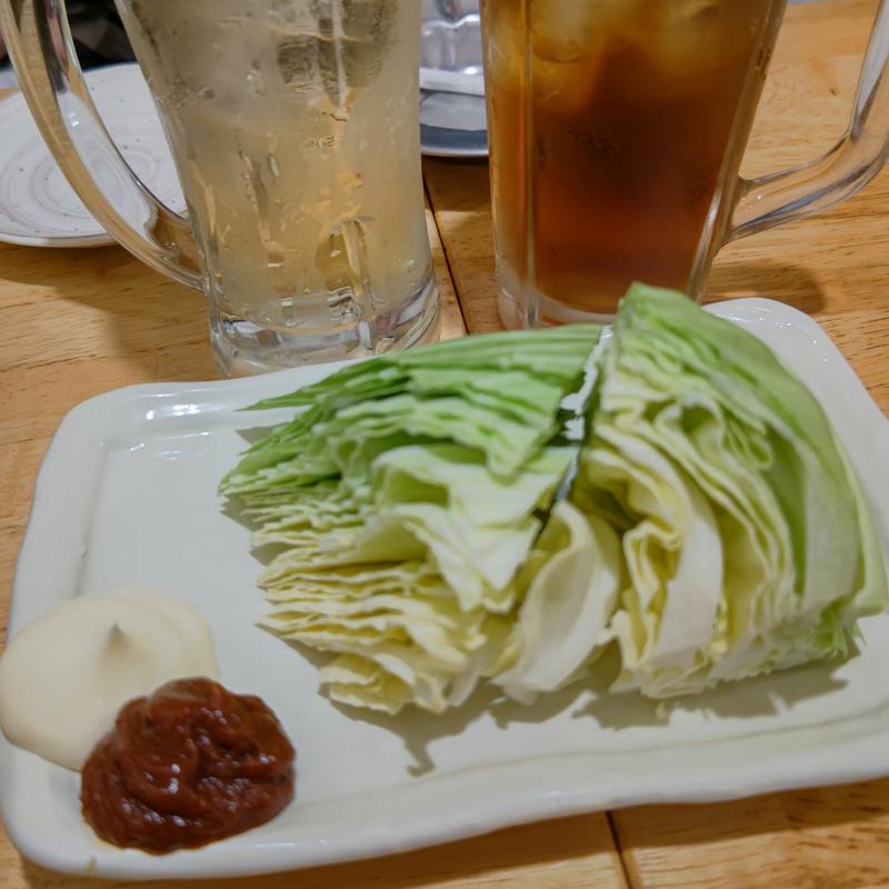 辛味噌キャベツ(もつ焼き串焼き 肉の佐藤 藤沢店)