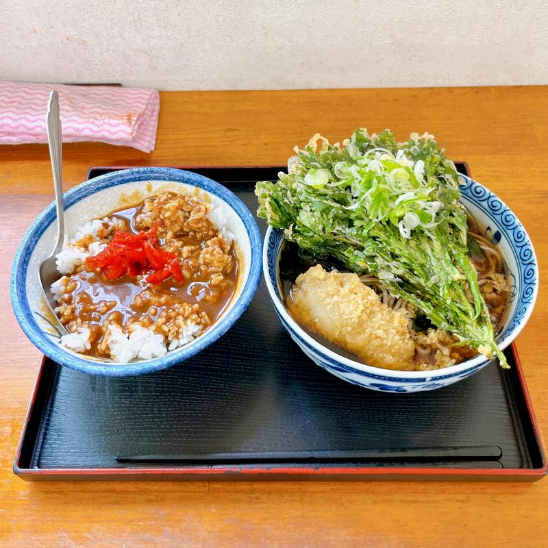 辛いカレー冷しぶっかけそばセット(立喰そば 大むら)