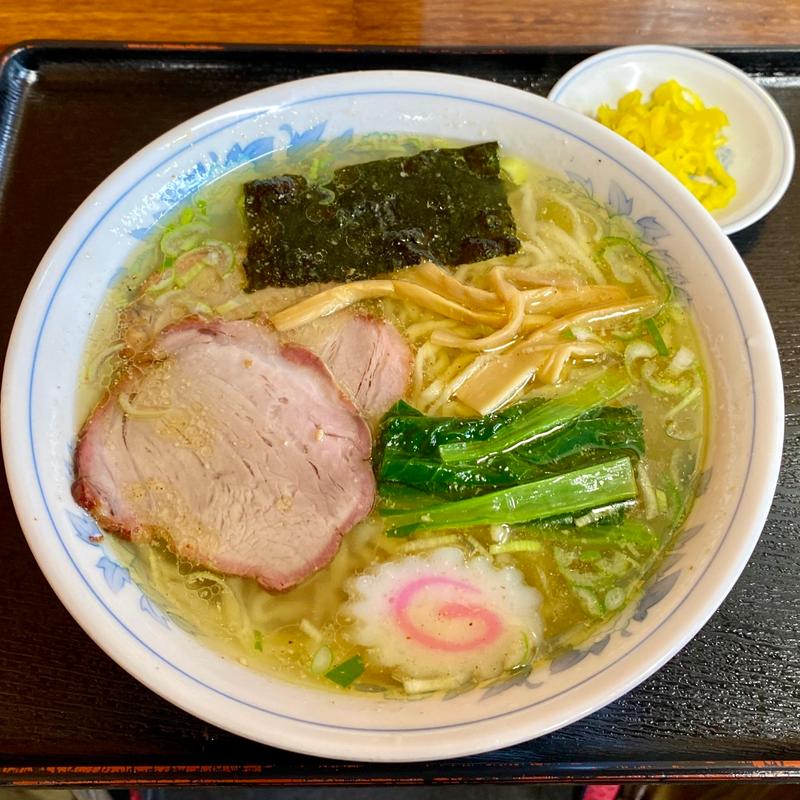 塩ラーメン(手打ちラーメン 英 （はなぶさ）)