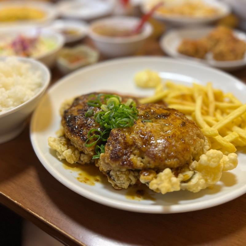 揚げナスハンバーグ定食(中華食堂 チャオチャオ )