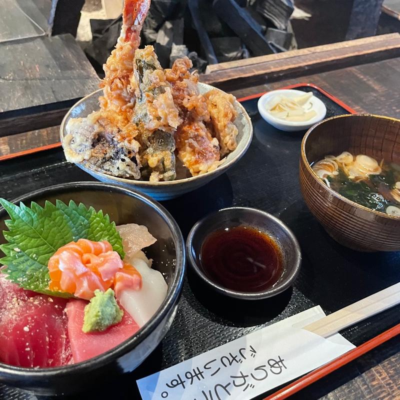 海鮮丼&天丼小セット(食事処 高半)