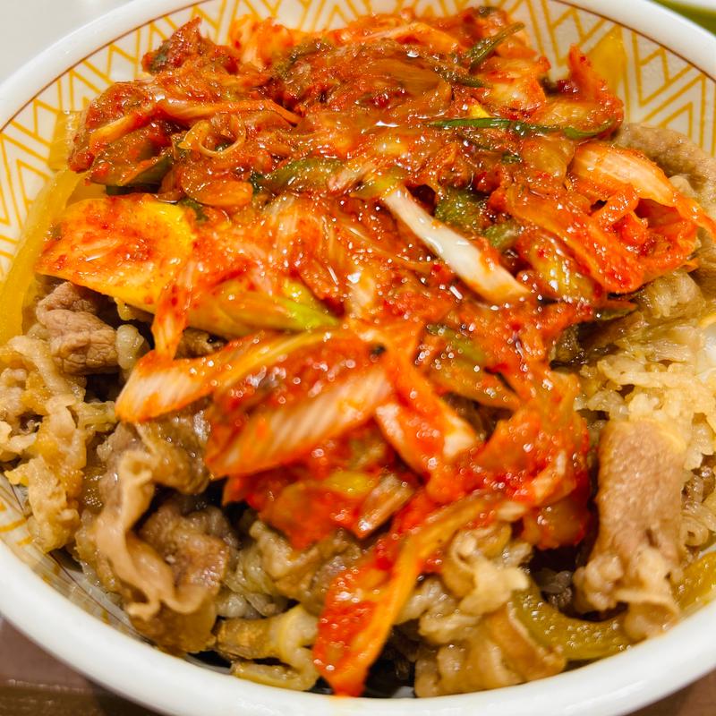 ねぎキムチ牛丼（並盛）(すき家 梅田東店 )