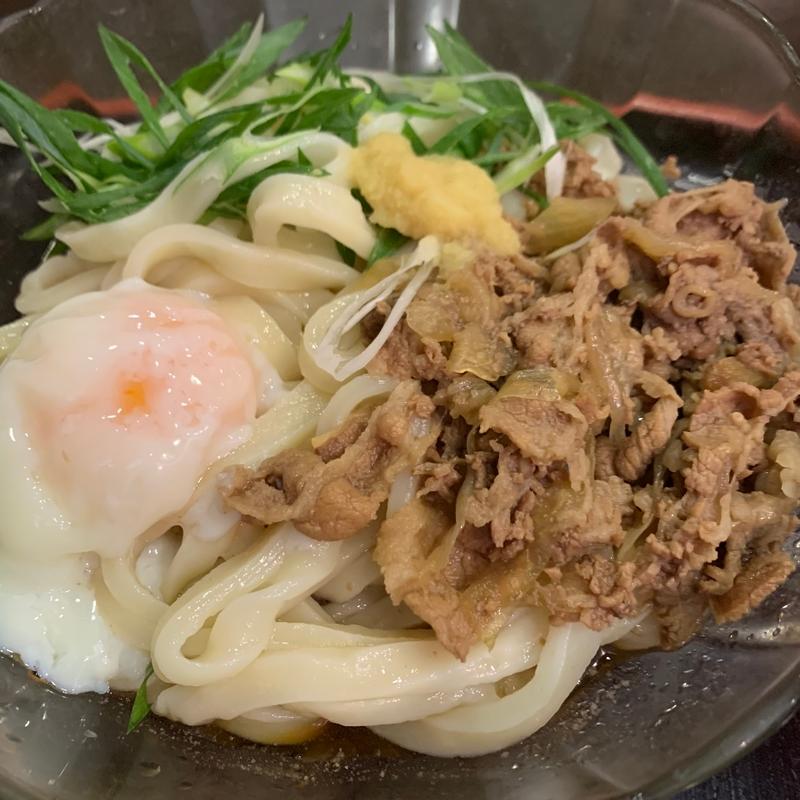 肉玉うどん(冷)(三国一 西口店)
