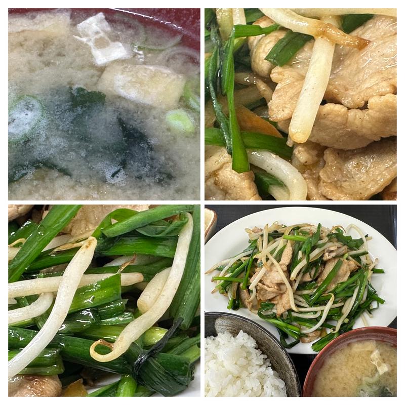 肉ニラ炒め定食(ふじや食堂)
