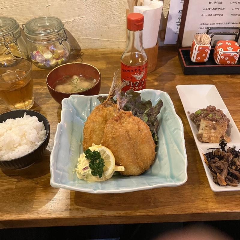 鯵フライ定食(道草)