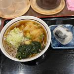 特製かき揚げそば、おにぎり