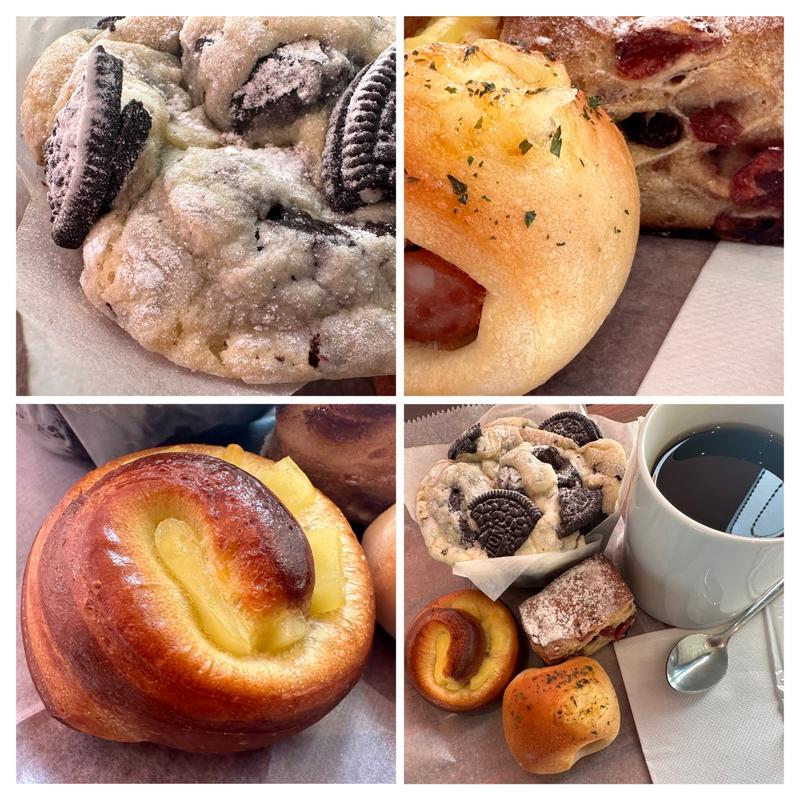 クッキー&チョコクリームロール、プチパンパイキング➕コーヒー(ハースブラウン 南万騎が原)