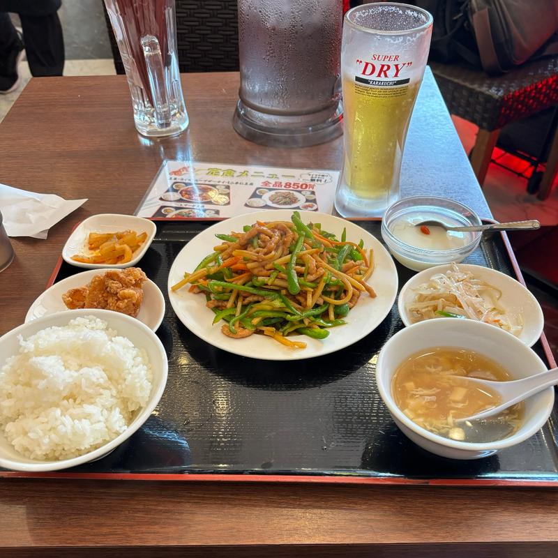 定食(豚肉の細切りとピーマン炒め)(香港庭 八千代緑が丘店)