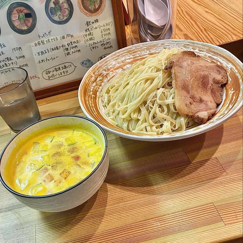 かぼちゃのポタージュつけ麺 白ご飯(らーめん 彩哲 ～isato～)