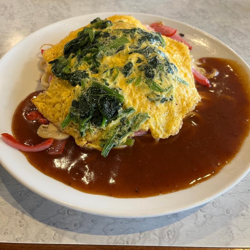 ミラネーゼとほうれん草オムレツ(スパゲッティ・ハウス ヨコイ 住吉本店)