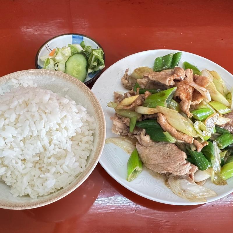 ネギ肉炒め定食(天神亭)