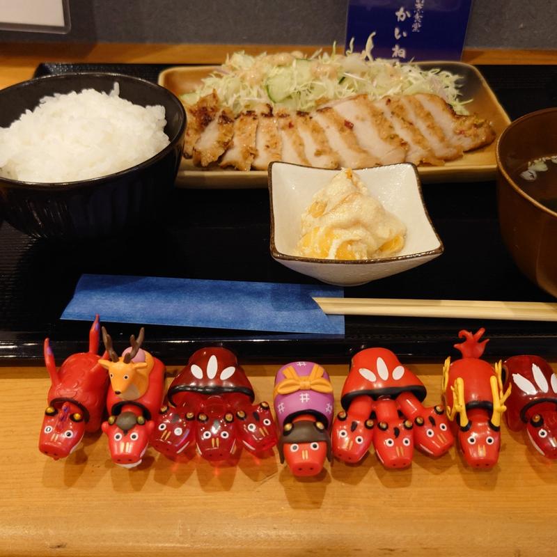 豚ロースかぼす胡椒味噌漬け炙り定食(割烹食堂かいね)