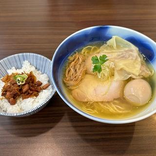 塩らぁ麺+雲呑+煮卵(らぁ麺 麦一粒)
