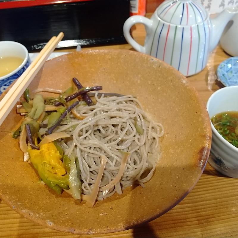 山菜そば（冷）(もく庵)