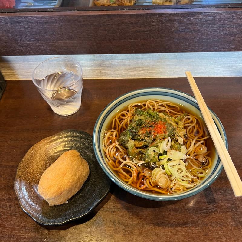 春菊天そば、いなり(そば滝)