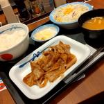 豚カルビ生姜焼定食(松屋 下北沢店)
