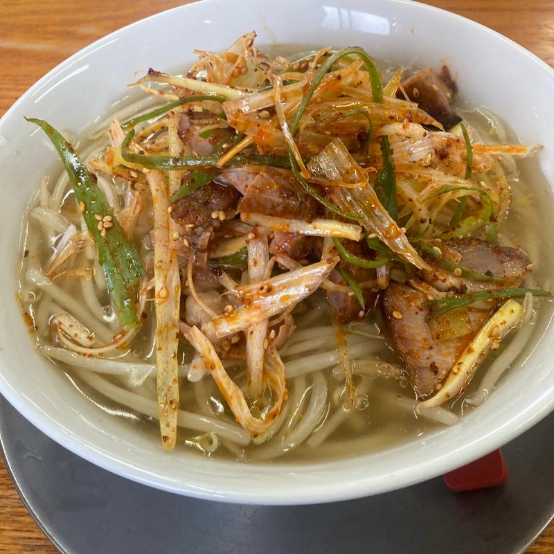 油そばもやし餡掛け辛ネギトッピング(栃木中華そば 神志)