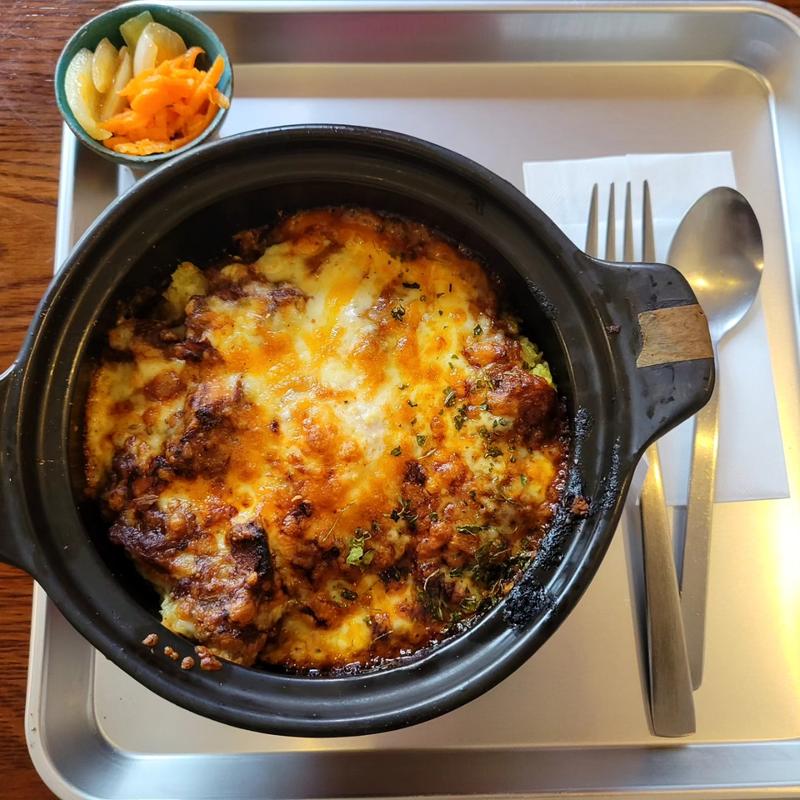 半熟卵の焼きチーズカリー(カルガモテラス)