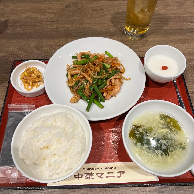 細切り豚ロースとニンニク芽炒め(中華マニア)