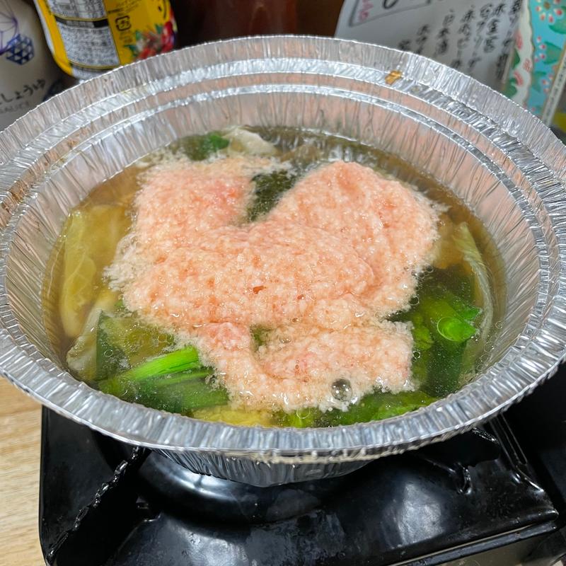 めんたいトロロ鍋(大衆酒場 酒呑んで飯食って蛙之介 溝の口店)