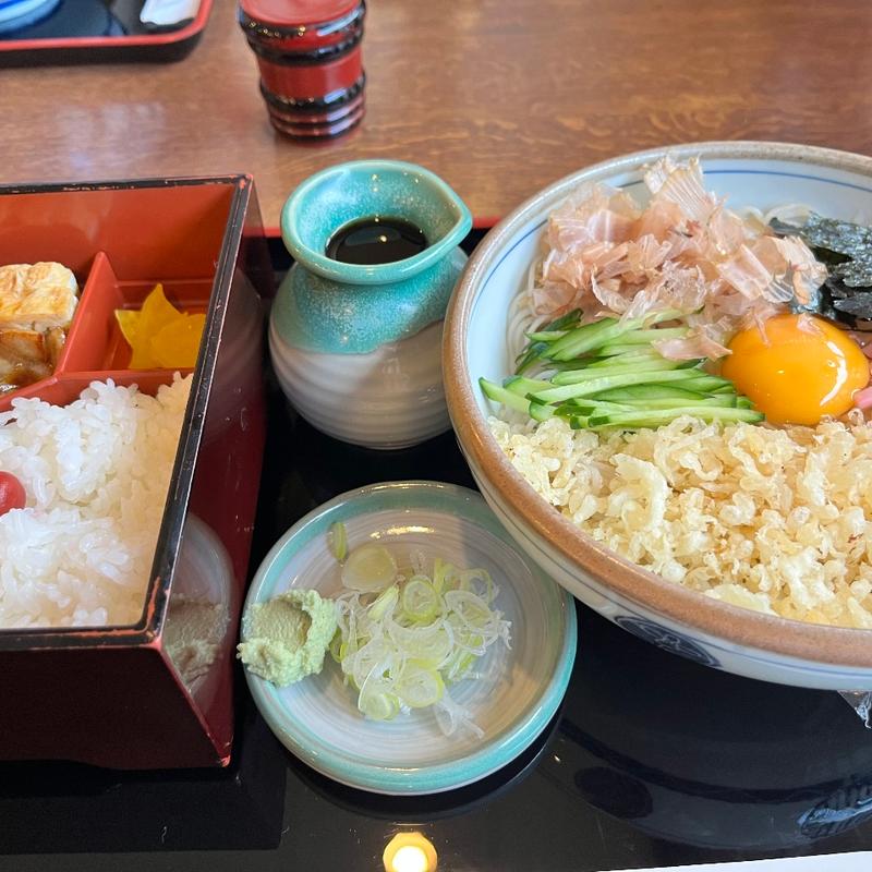冷やしたぬきそば定食(そば処 蔵寿 （くらじゅ）)