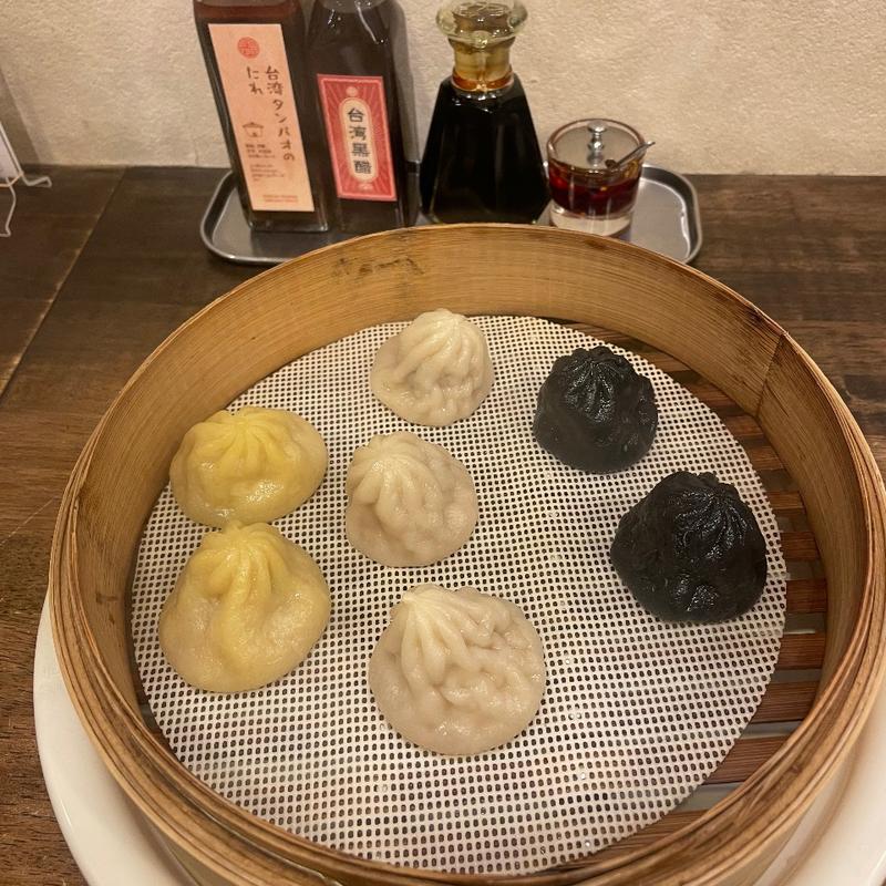 小籠湯包3種盛り(台湾タンパオ 天五店)