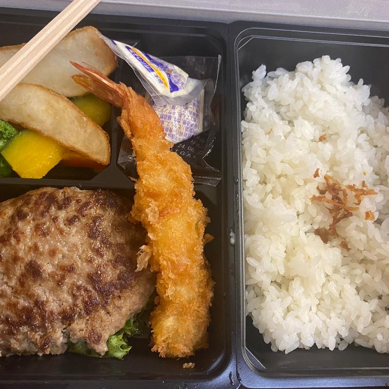 とろけるハンバーグ＆海老フライ弁当(とろけるハンバーグ 福よし 古淵店)