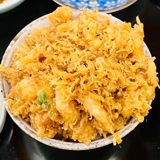 天ぷら定食の中のかき揚げ丼(天ぷら 活魚 井筒)