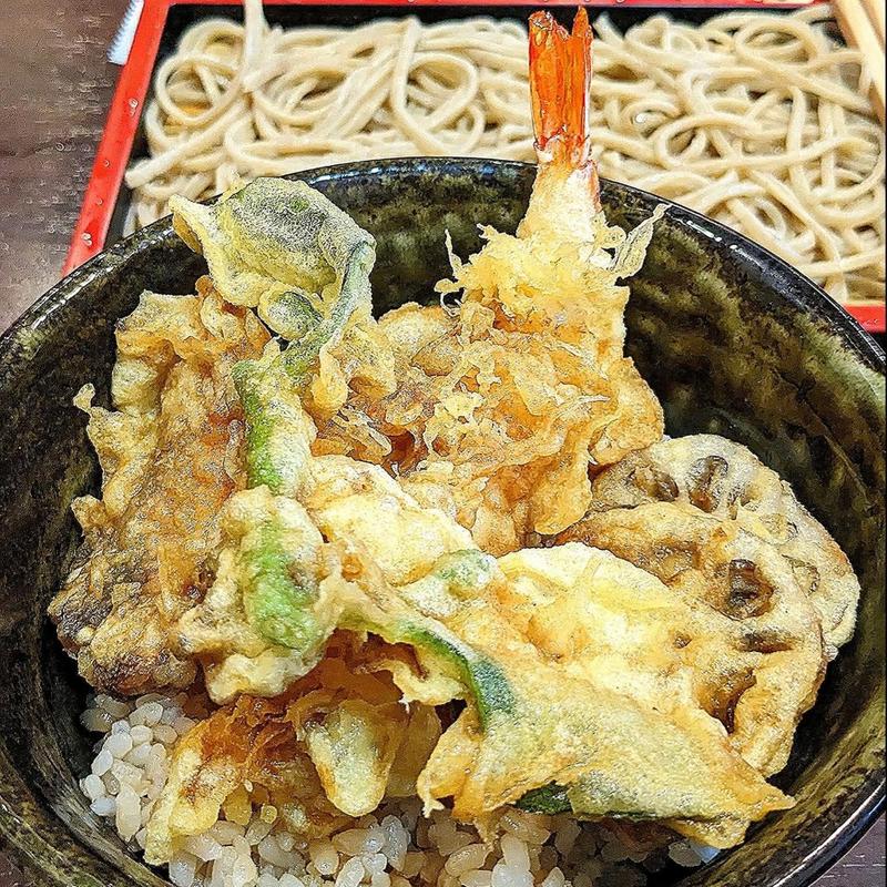 盛り合わせ天丼＋そば(冷)セット(手打そば睦 東中野店)