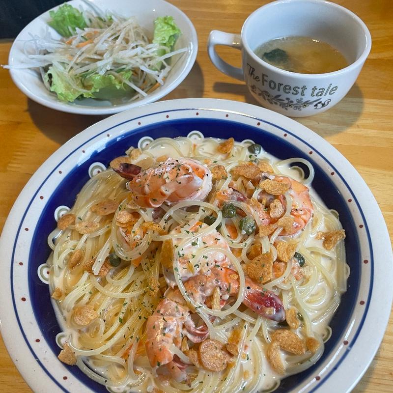 ガーリックシュリンプパスタ(くぅふく倉庫)