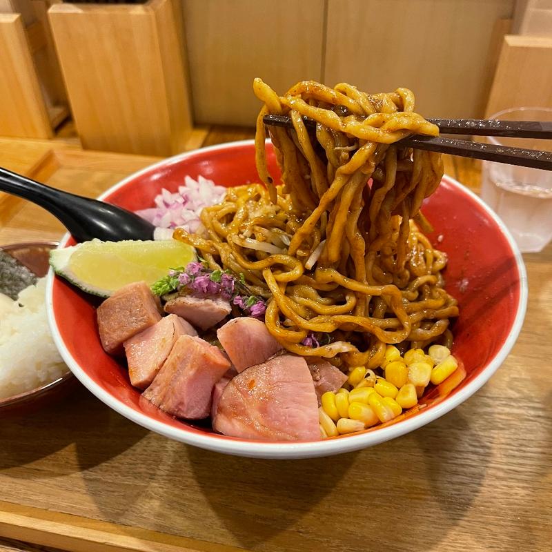 味噌和え麺 追い飯付き(味噌らーめん柿田川ひばり 恵比寿本店)