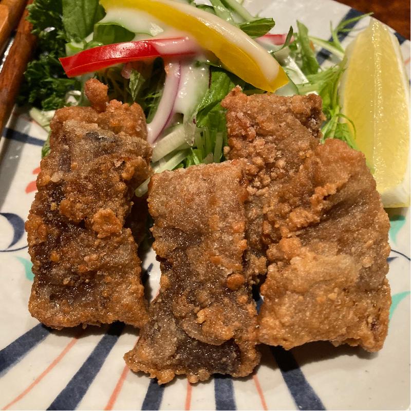 くじら竜田揚(居酒屋　たけ政)
