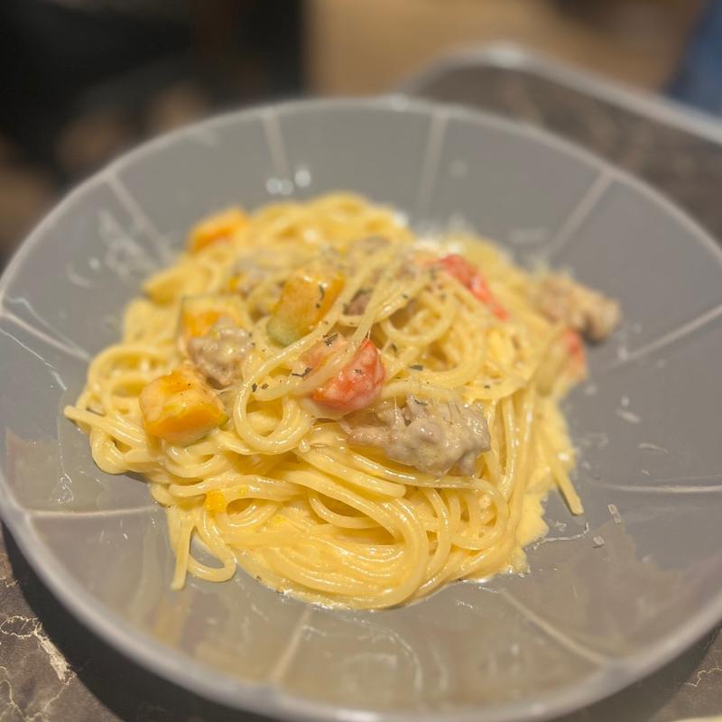 パスタコース（栗かぼちゃとクミンサルシッチャのクリームソース）(ターナ ラ テラッツァ （Tana La Terrazza）)