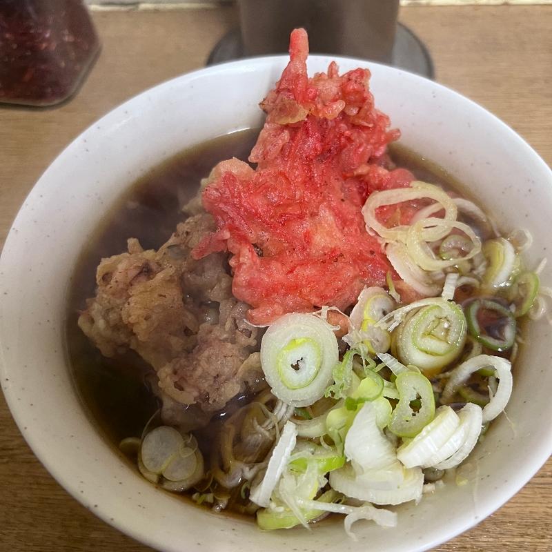 太蕎麦（ゲソ天＋紅生姜天）(一由そば )