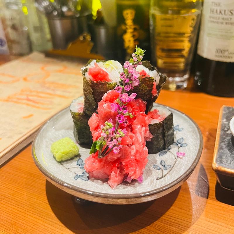 本マグロのネギトロ巻き(食堂TOMIDORI36)