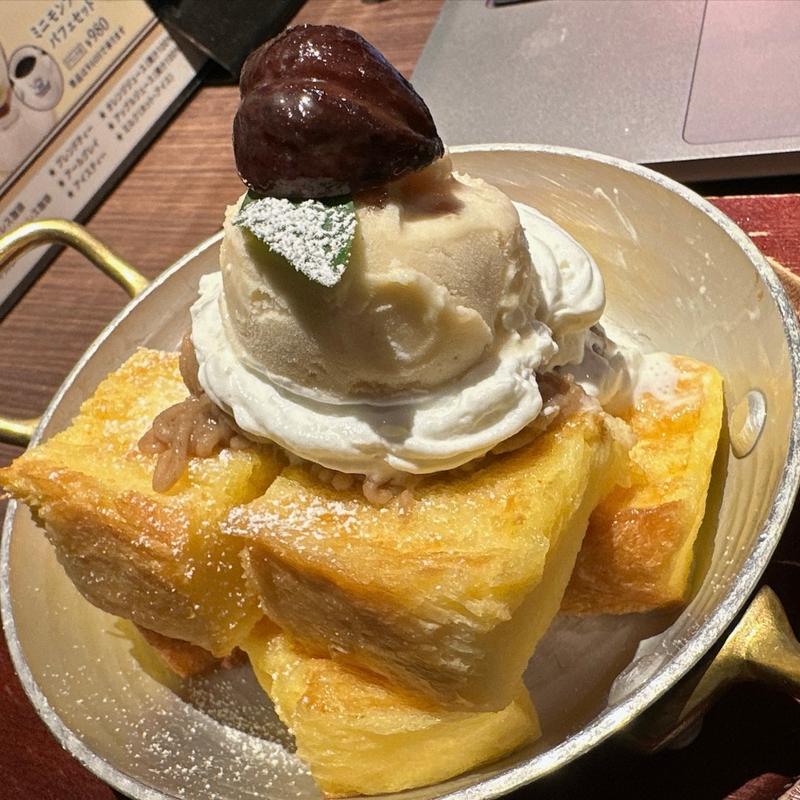 モンブランのフレンチトースト マロングラッセアイス(星乃珈琲店 上板橋店)