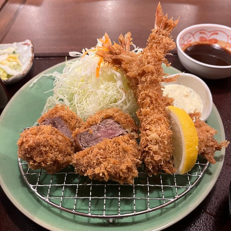 ヒレカツと海老フライ定食(かつまさ伏見)