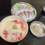まぐろ山かけ丼＋ぶりの刺身(ベルクス 東墨田店)