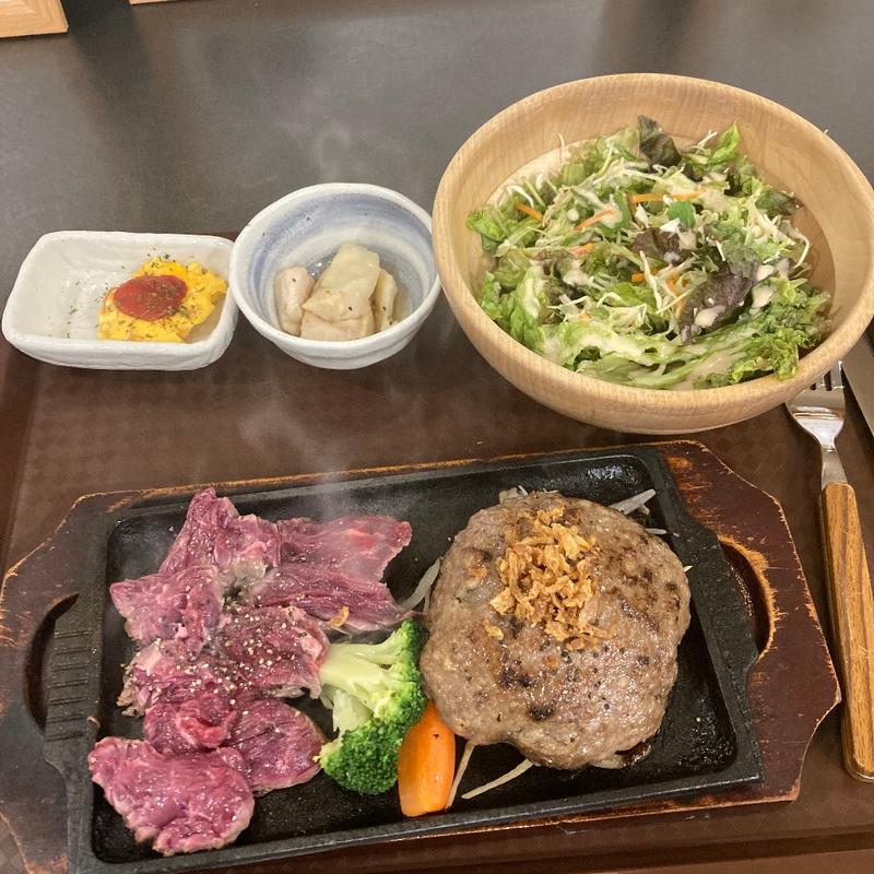 ハンバーグ&ステーキセット(レストラン プレミアムシート アパホテル福岡渡辺通駅前)