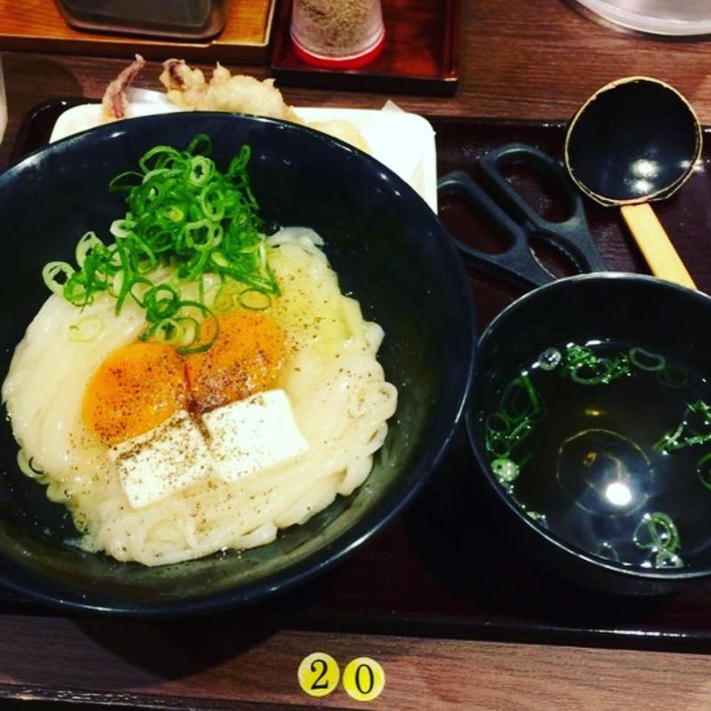 釜玉うどん(香川一福 神田本店)