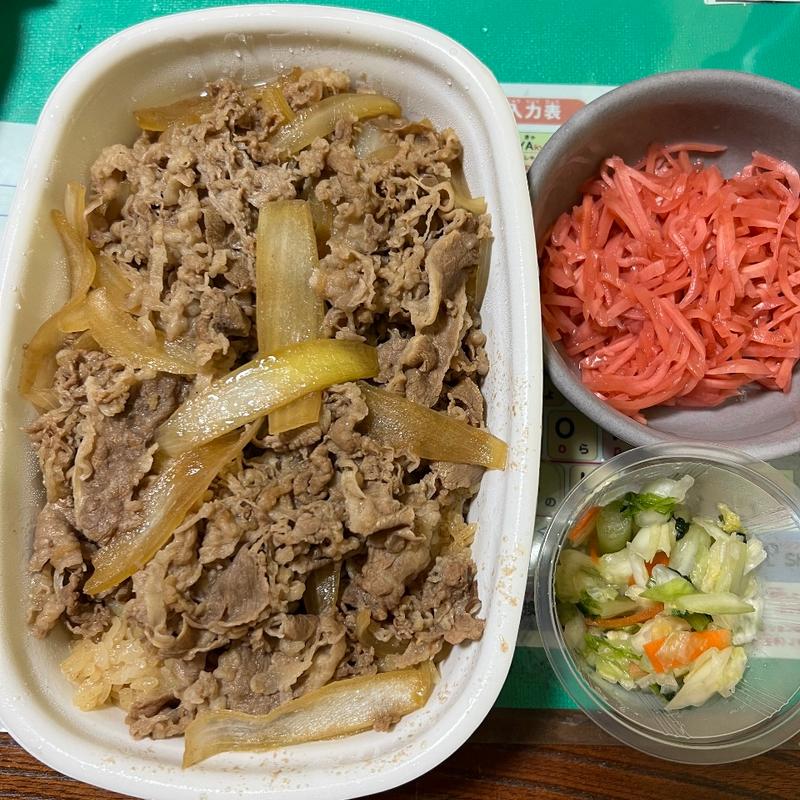 メガ牛丼　お新香(すき家 足立一ツ家店 )